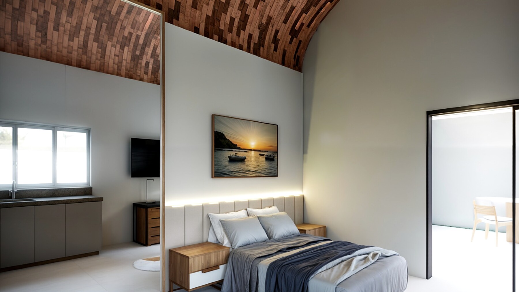 Interior — quarto com decoração minimalista